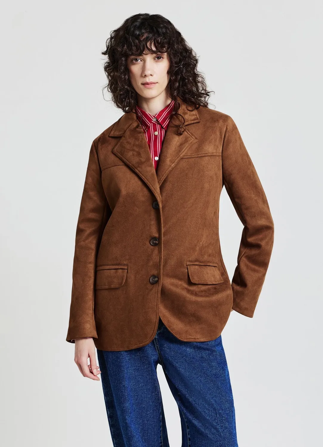 Calliope veste effet daim femme boutonnée