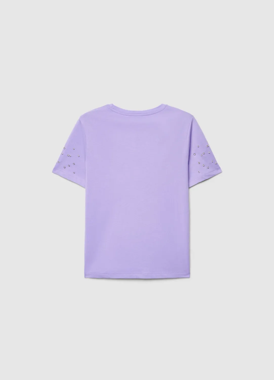 Calliope t-shirt strass femme manches courtes uni