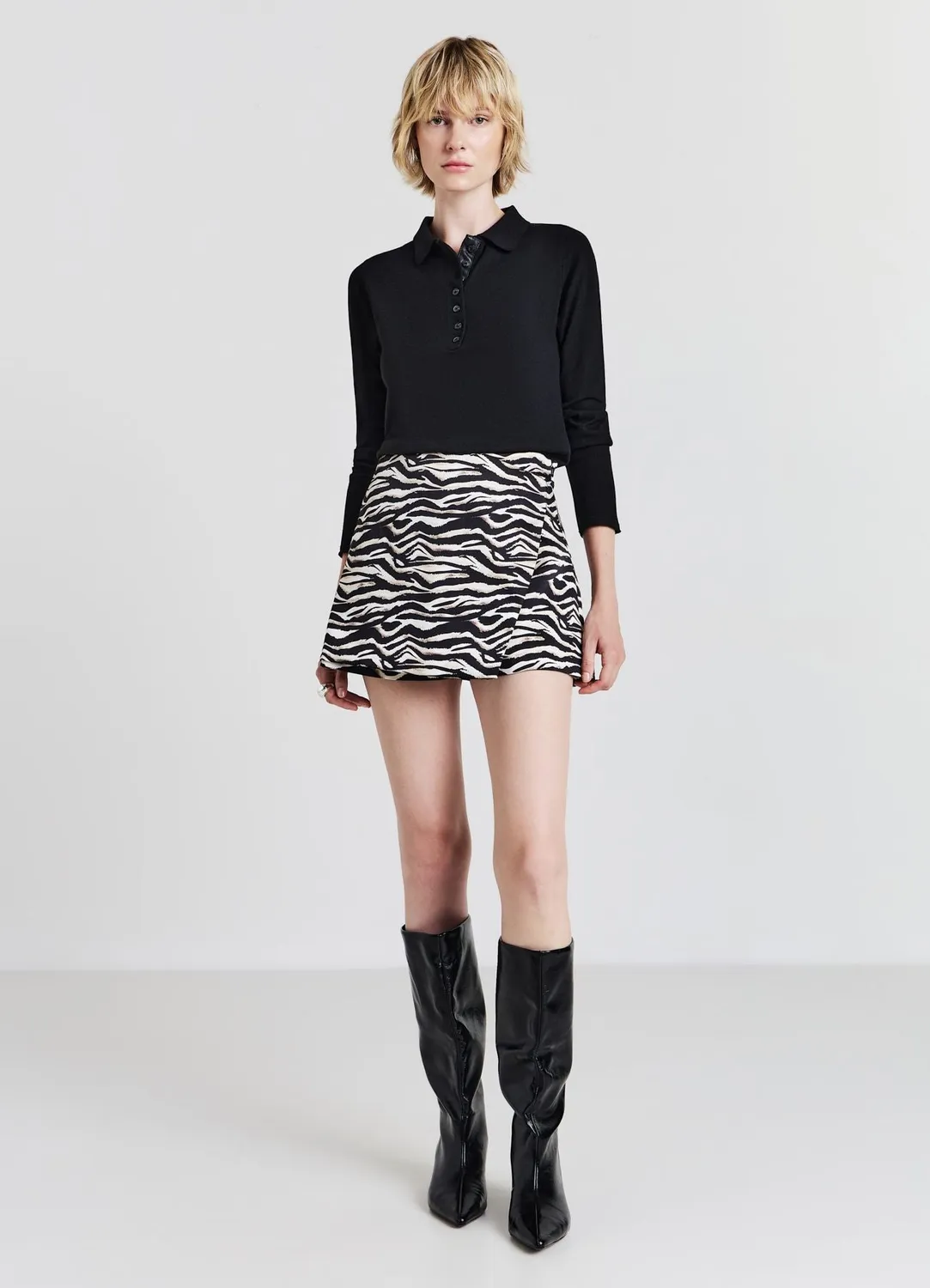 Calliope short jupe-culotte satiné femme zèbre