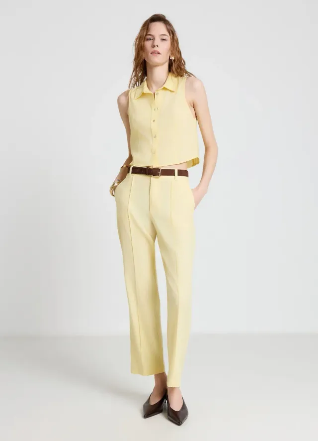 Calliope camicia smanicata chemise femme lin sans manches