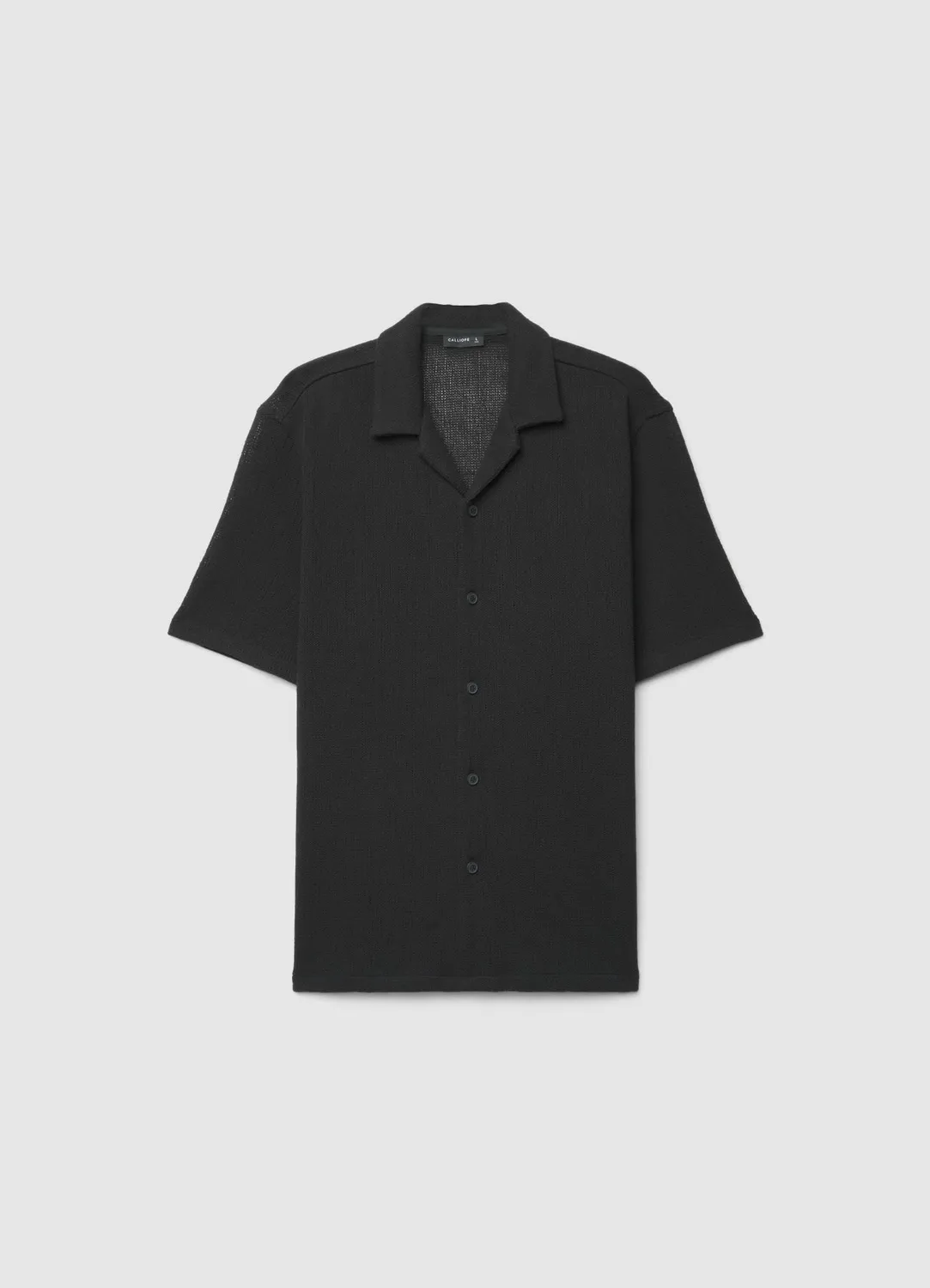 Calliope chemise bowling homme coton unie manches courtes