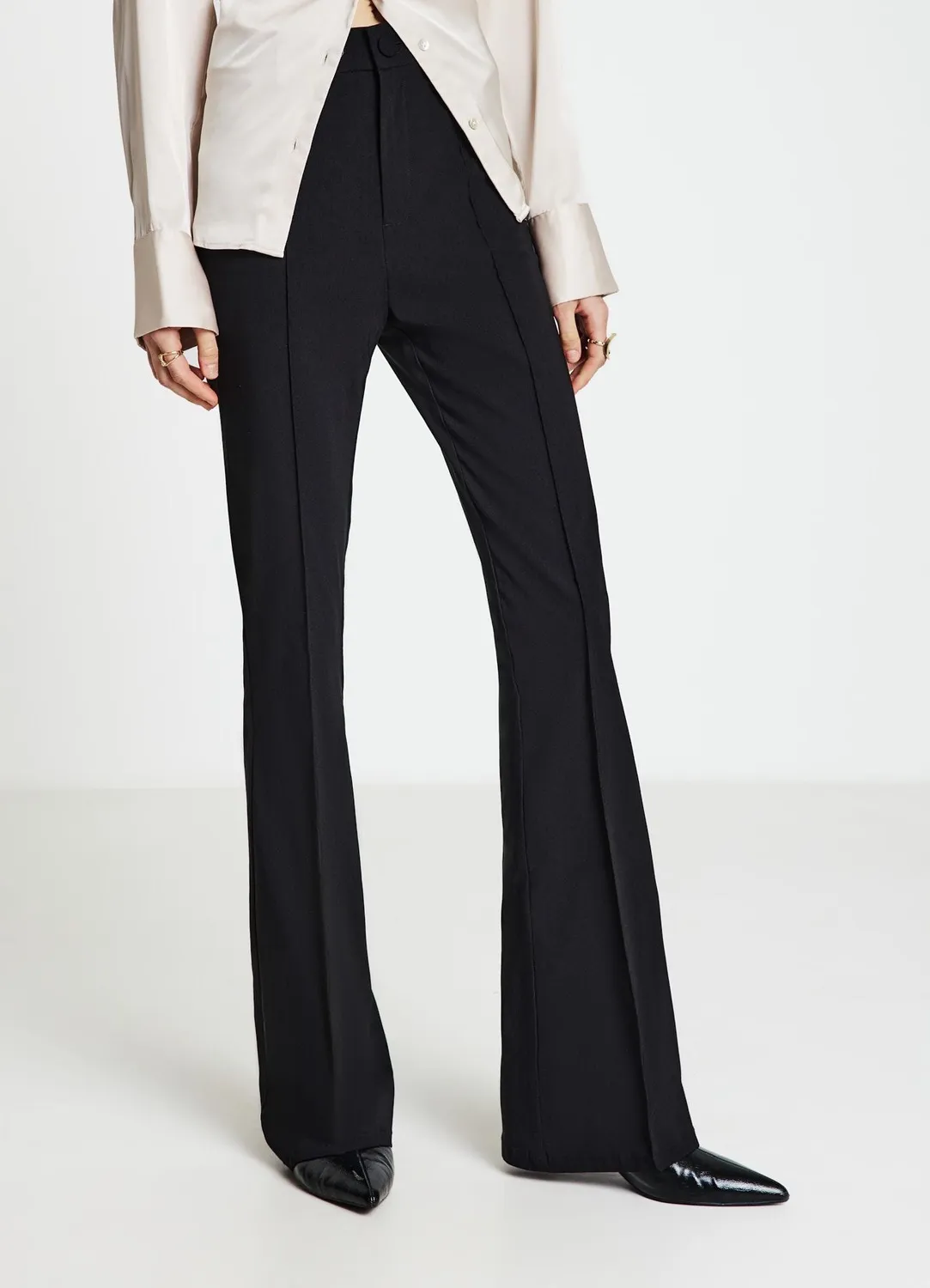 Calliope évasé pantalon femme uni flare