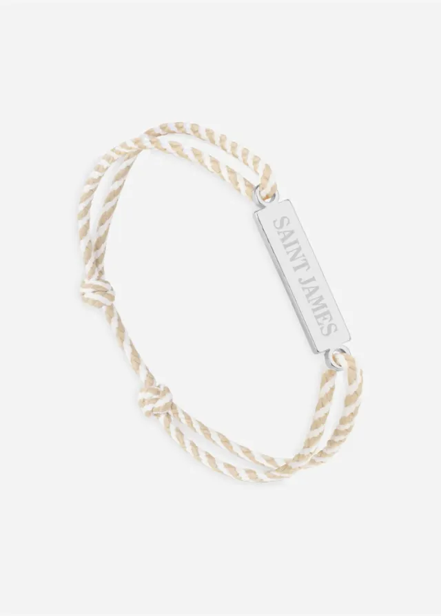 Saint James Le Vent à la Française Logo bracelet argent blanc beige