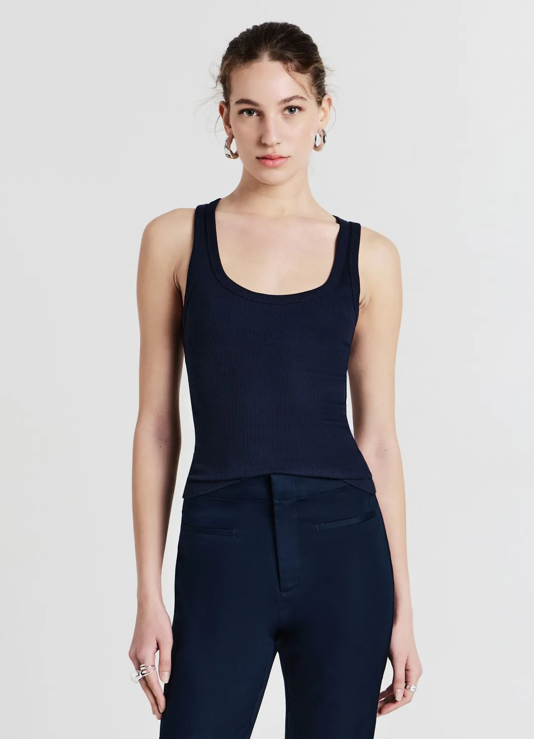 Calliope top femme coton côtelé col large