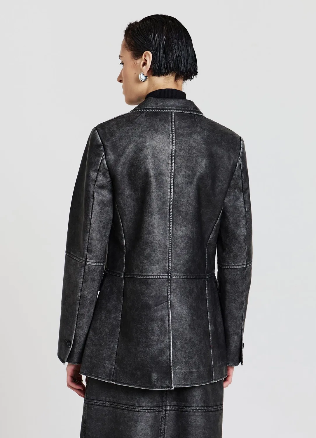 Calliope monopetto similpelle veste femme col à revers
