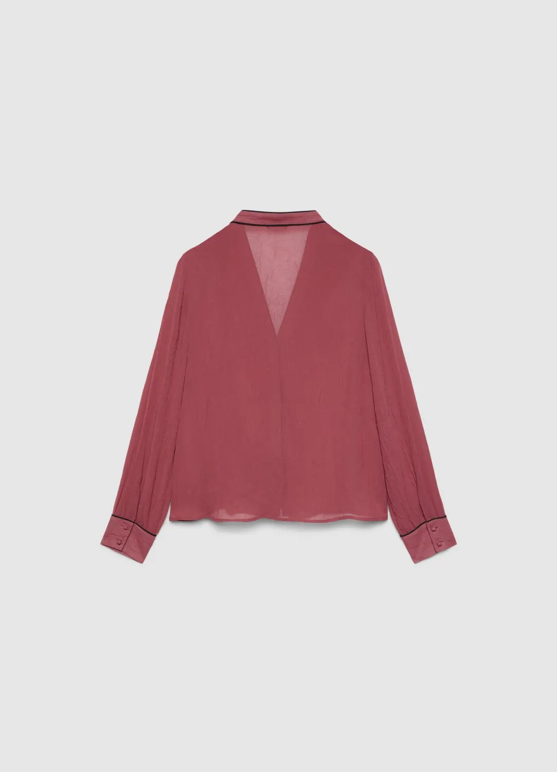 Calliope chemise femme volants col V contrasté