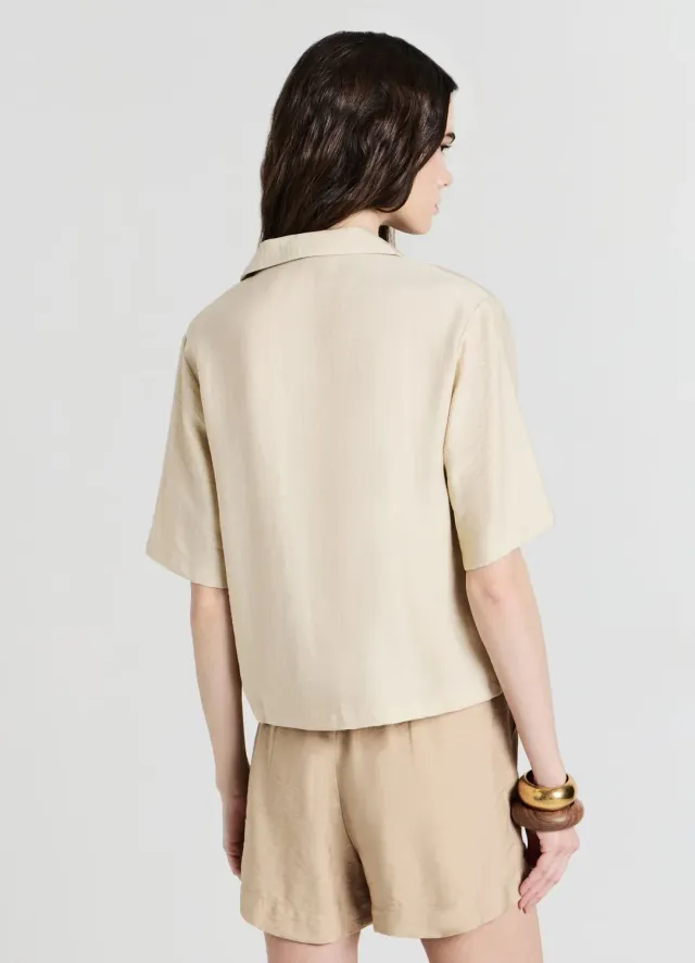 Calliope chemise revers femme manches courtes unie