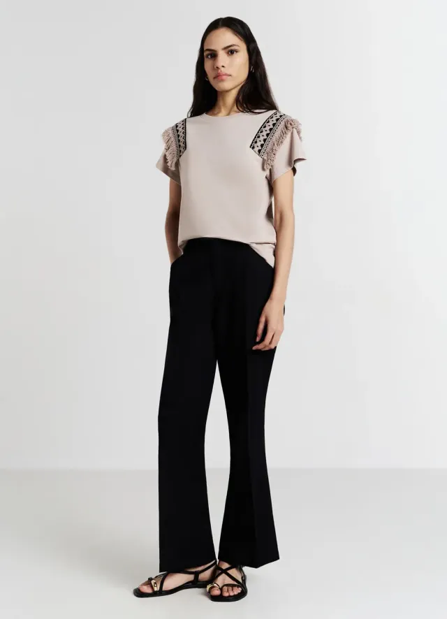 Calliope t-shirt coton galon manches courtes femme
