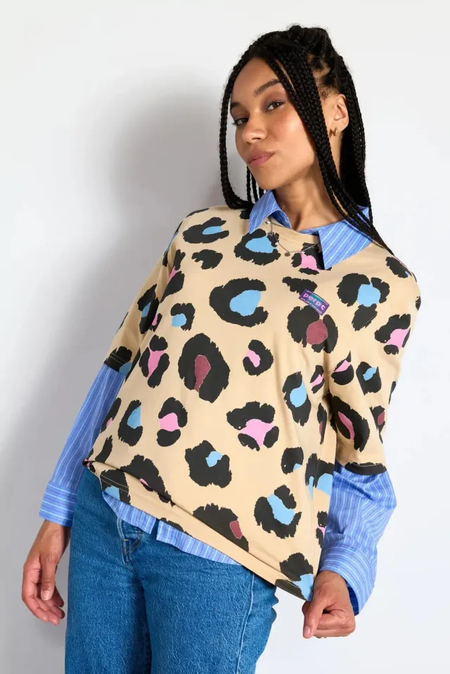 Perpète Sacha tee-shirt beige léopard coton bio