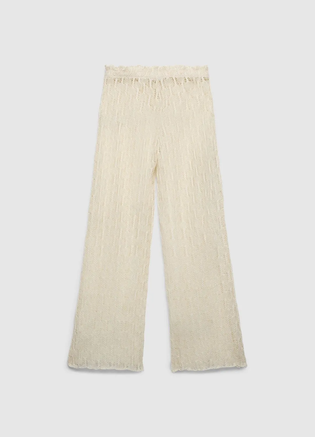 Calliope pantalon long dentelle femme taille elastiquee ajoure