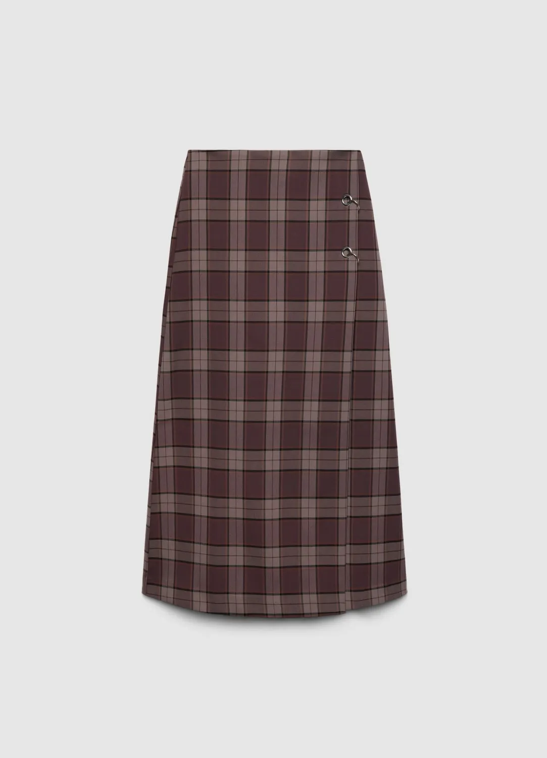 Calliope jupe midi carreaux femme boucle œillets