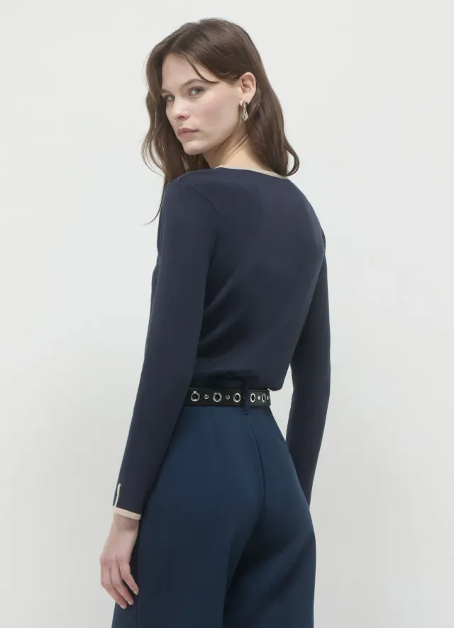Calliope Profils Contrastés pull femme manches longues