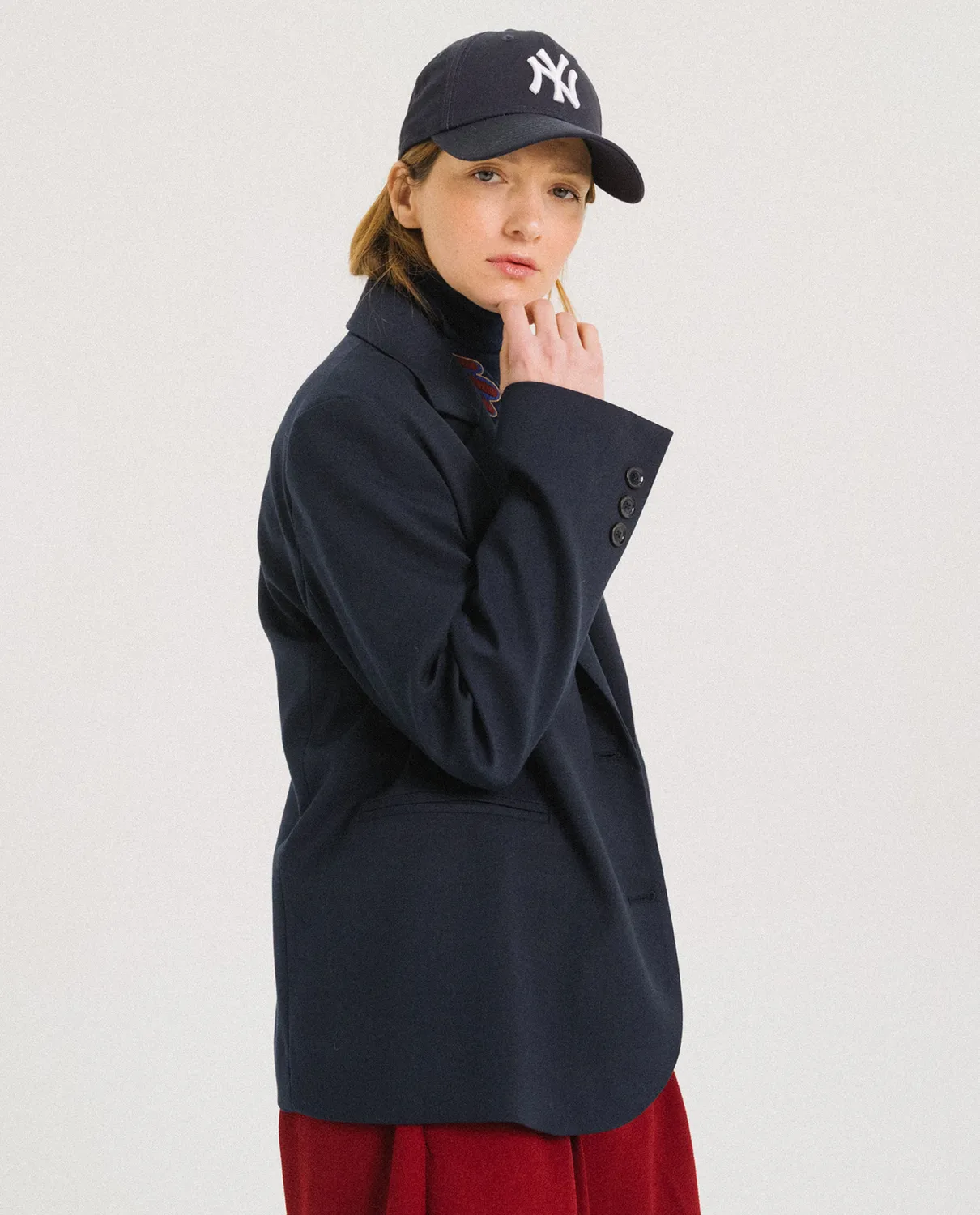 TINSELS FANZINE NAVY veste tailleur gabardine