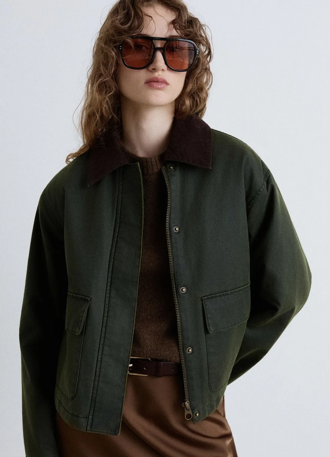 Calliope Veste cirée col contraste coupe courte femme