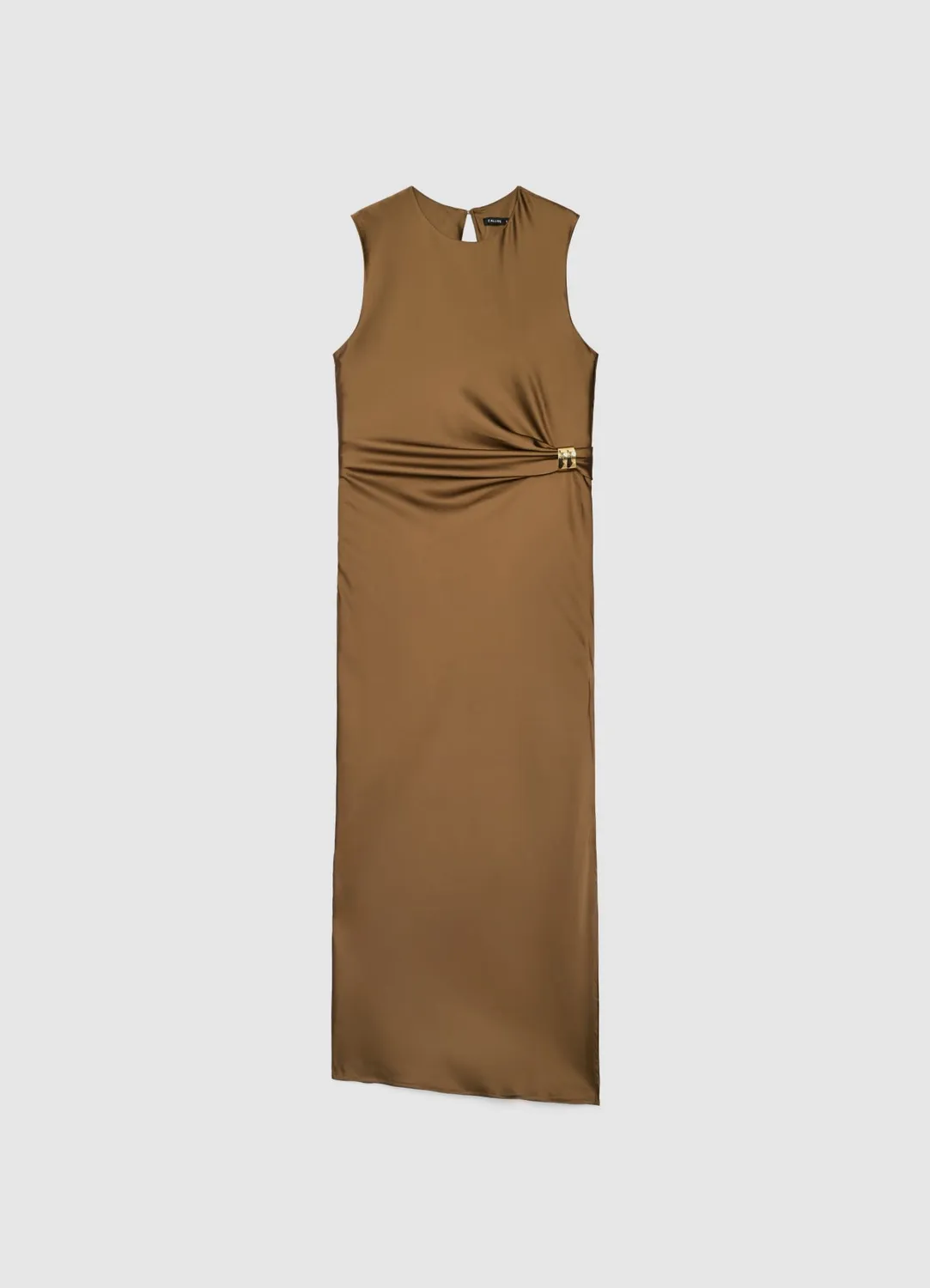 Calliope Atelier robe longue drapée à anneau unie