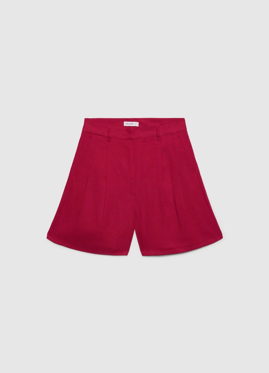 Calliope bermuda lin femme taille haute jambe large