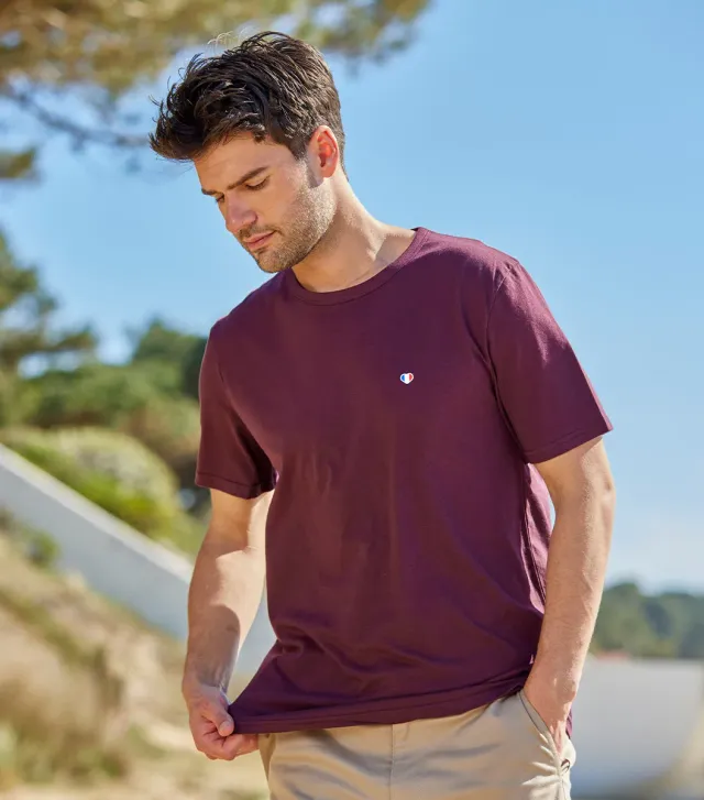 Cocorico Iconique t-shirt homme bordeaux coton