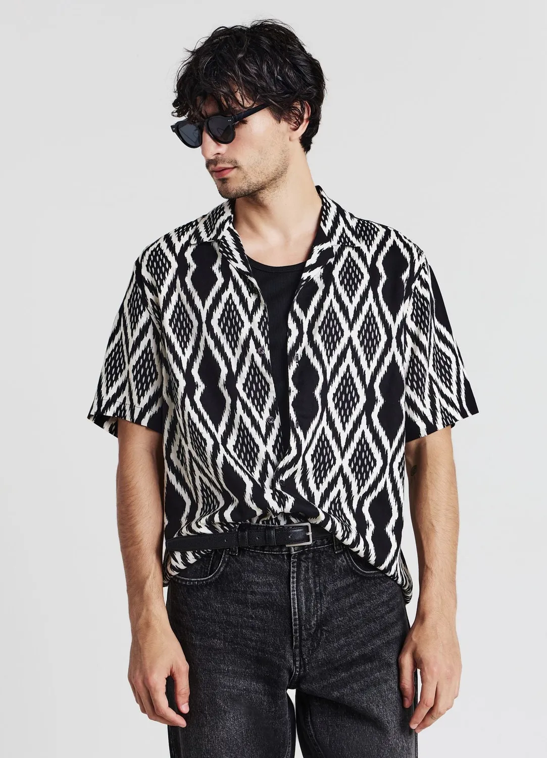 Calliope chemise losanges homme manches courtes