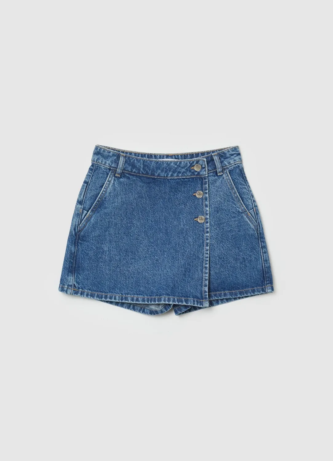 Calliope jupe-short denim femme boutons coton taille 42