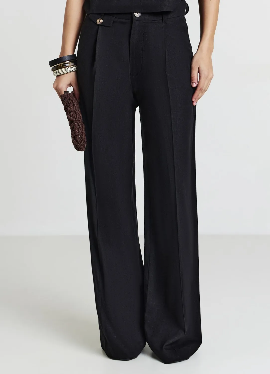Calliope pantalon palazzo femme uni poches