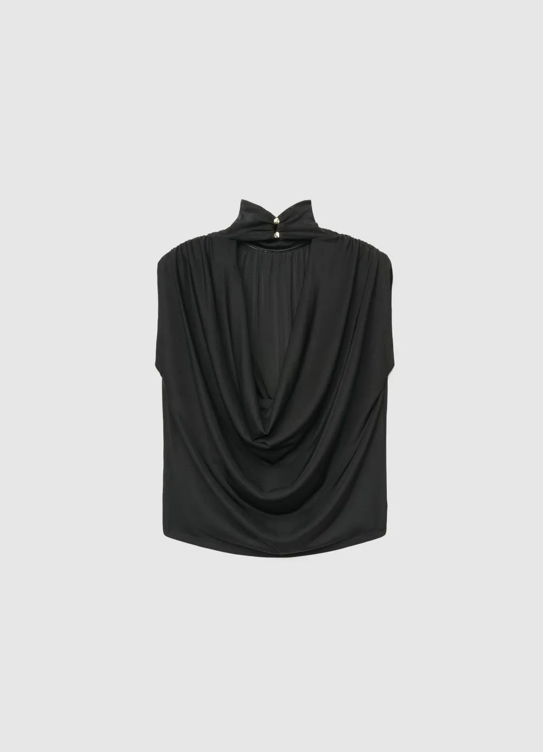Calliope top col montant dos nu drapé femme