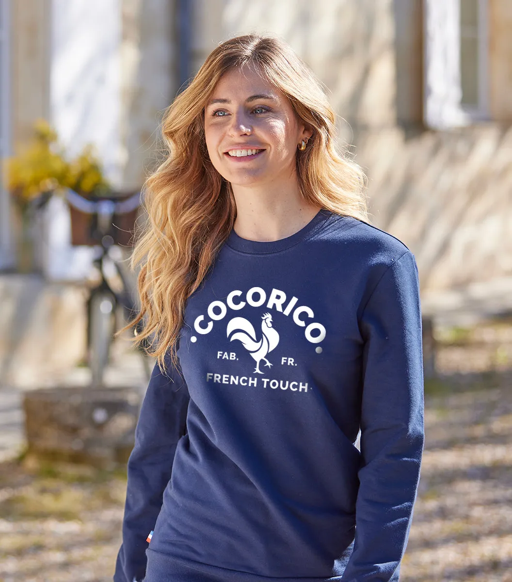 Cocorico sweat femme marine coton col rond