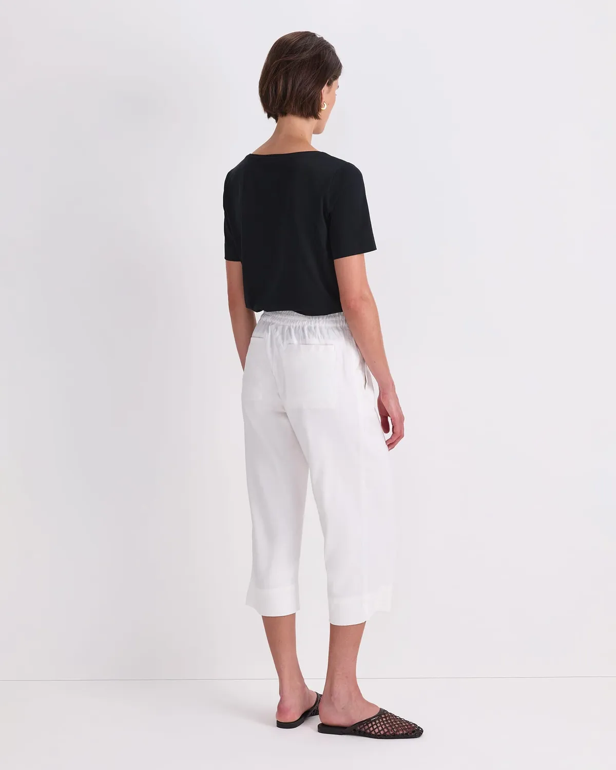SPORTSCRAFT Rosa Crop pantalon lin femme taille élastique