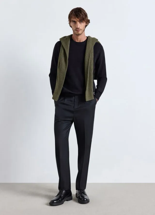Calliope pull col rond homme uni manches longues