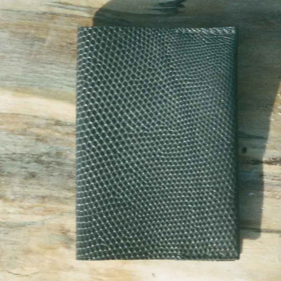 EREVAN Lézard Noir porte-passeport compact