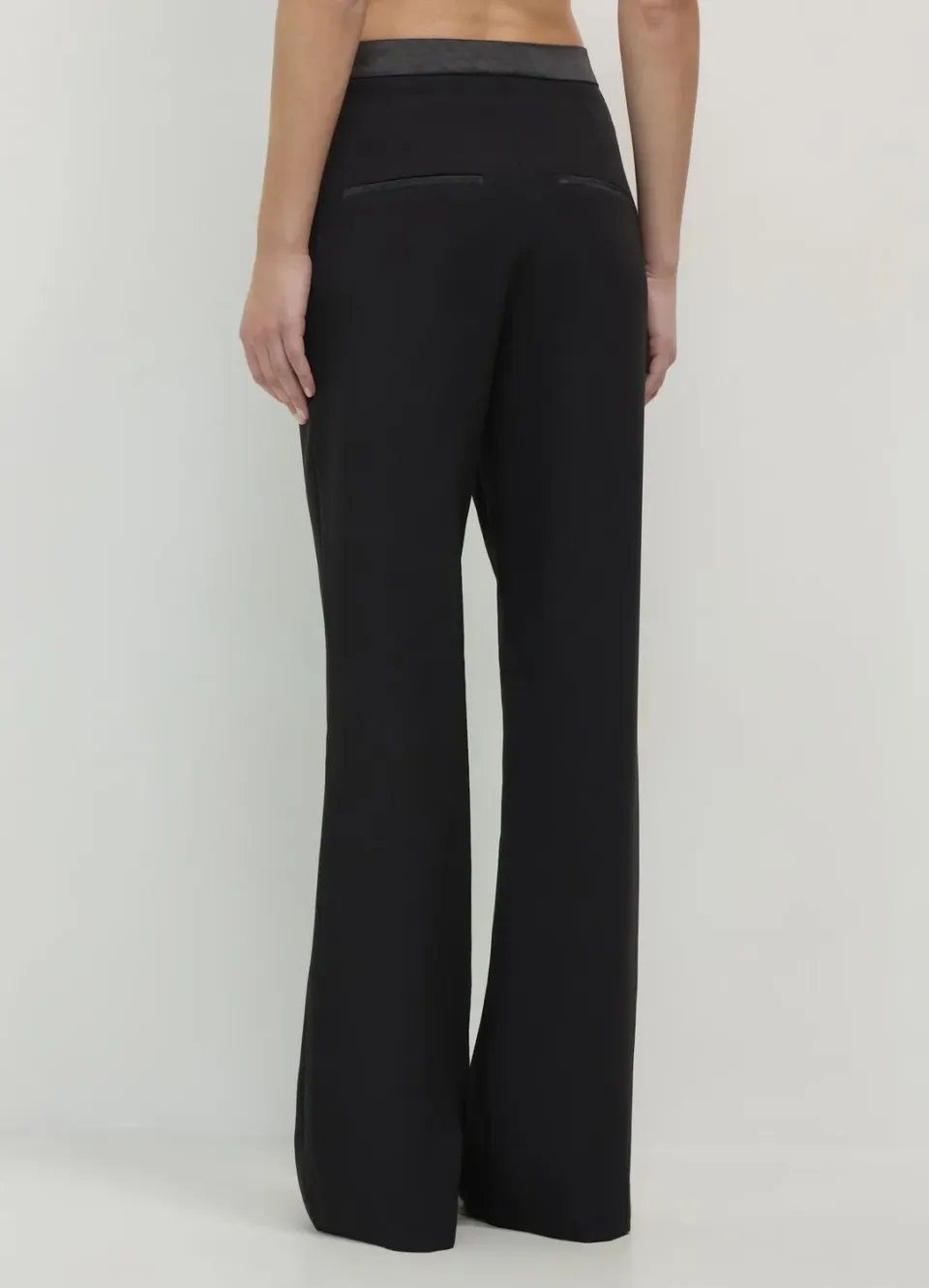 Calliope pantalon flare femme bande satin coupe regular