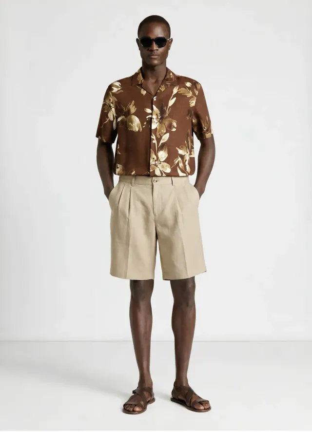 Calliope bermuda pinces homme uni regular