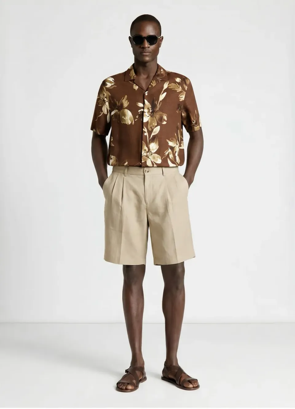 Calliope bermuda pinces homme uni regular