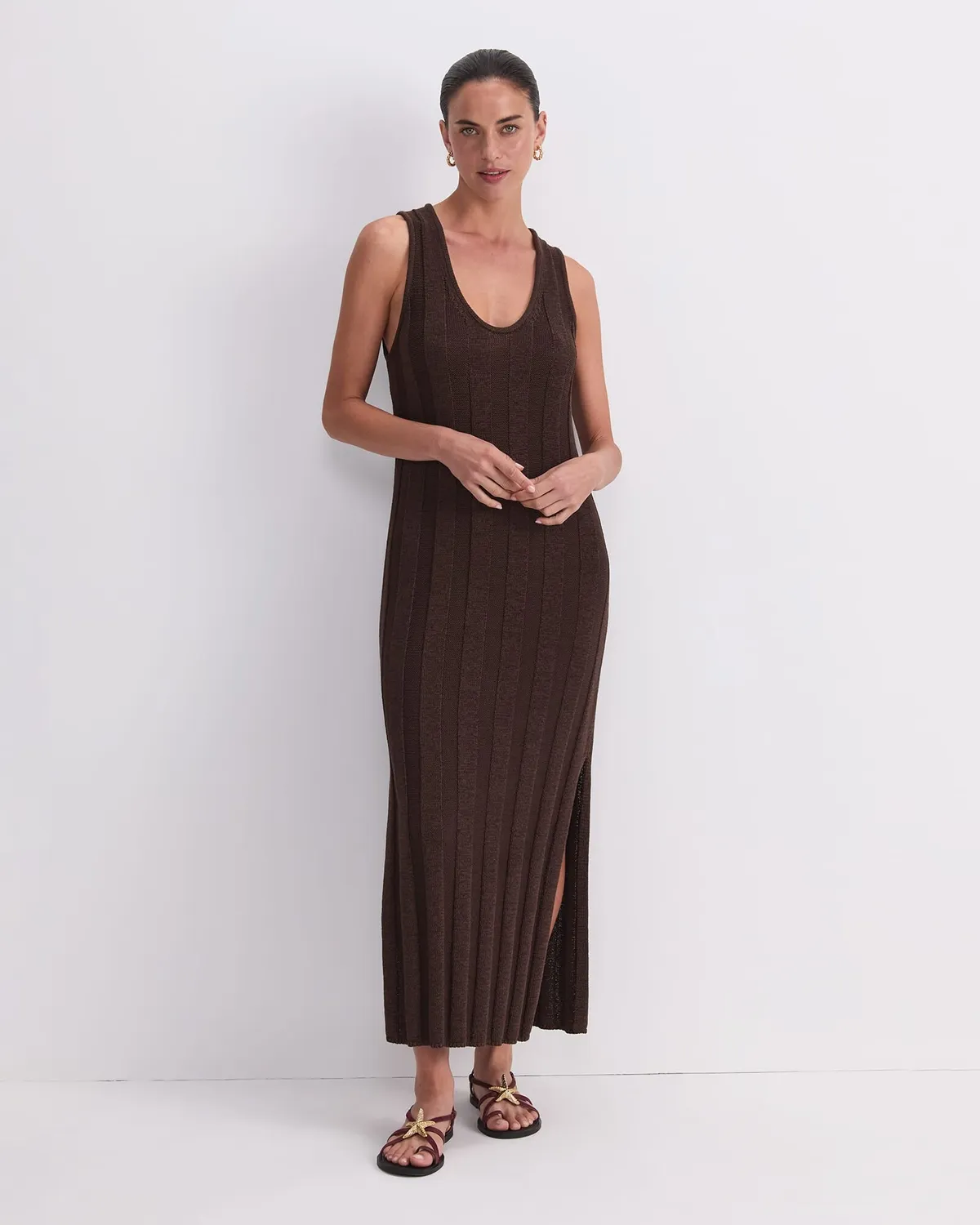 Sportscraft Josie Tape Yarn Knit robe maxi maille
