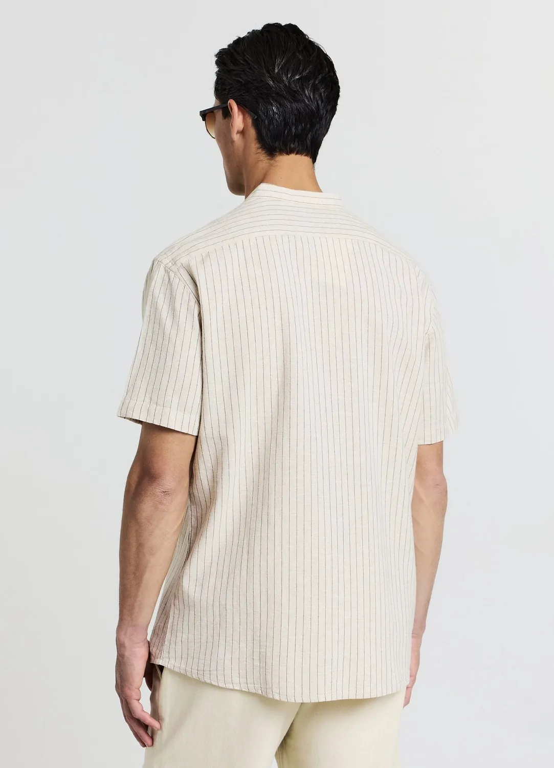 Calliope chemise homme col coréen rayée coton