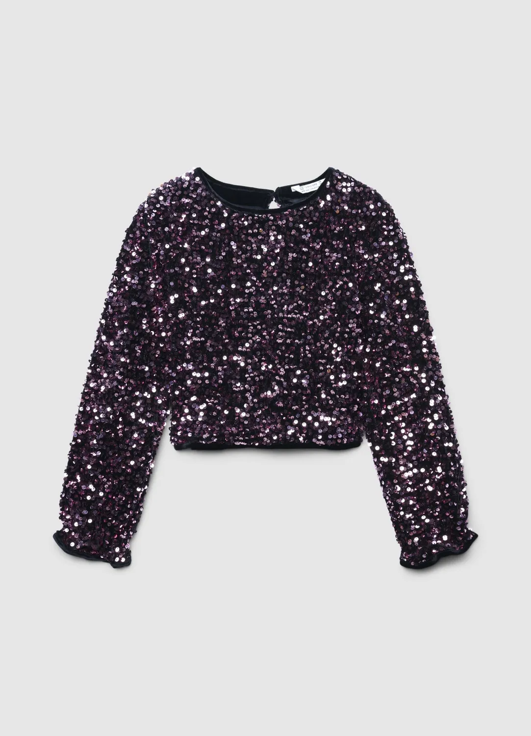 Calliope blouse paillettes fille crop manches longues