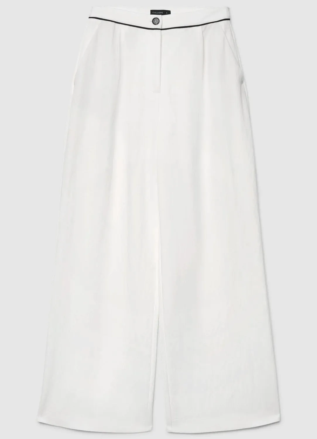 Calliope Pantalon palazzo pinces femme taille haute