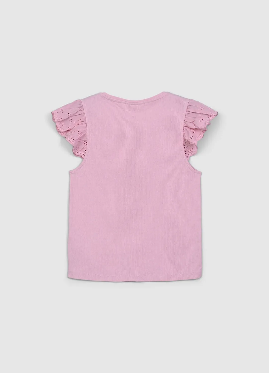 Calliope t-shirt côtelé femme volants coton