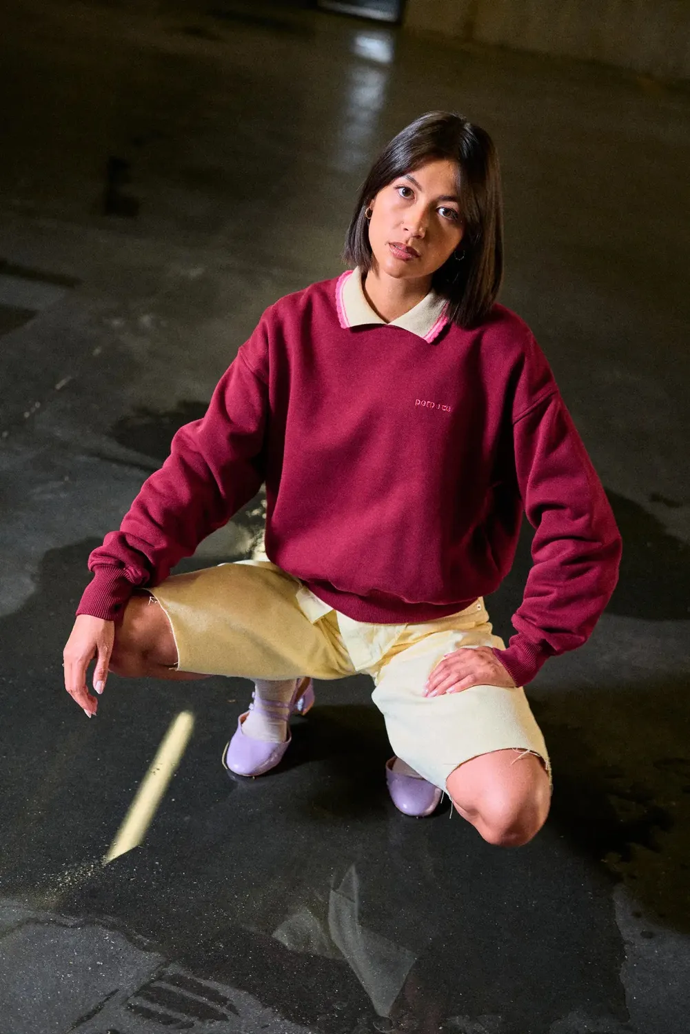Perpète Geri sweat bordeaux coton bio