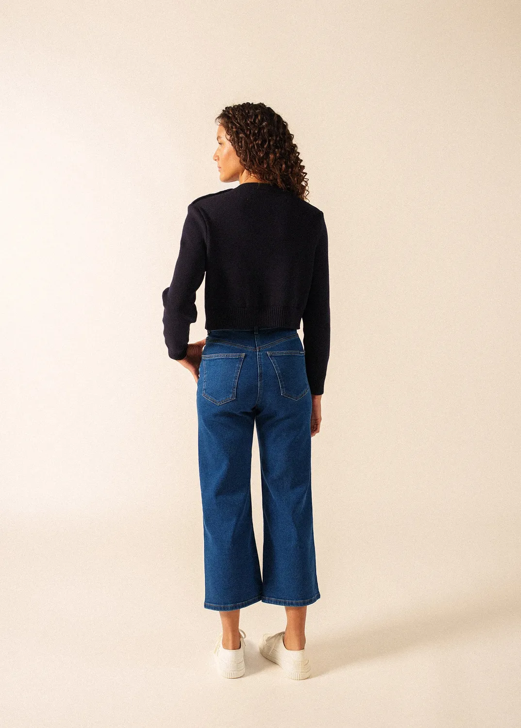 Saint James Cancale Court pull navy laine boutons