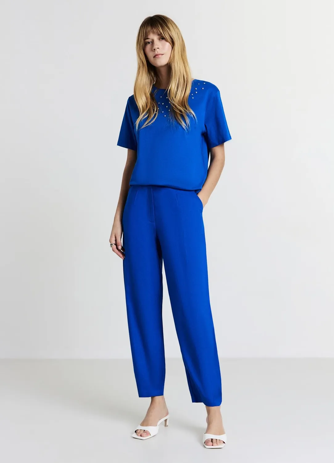 Calliope t-shirt strass femme coton col rond