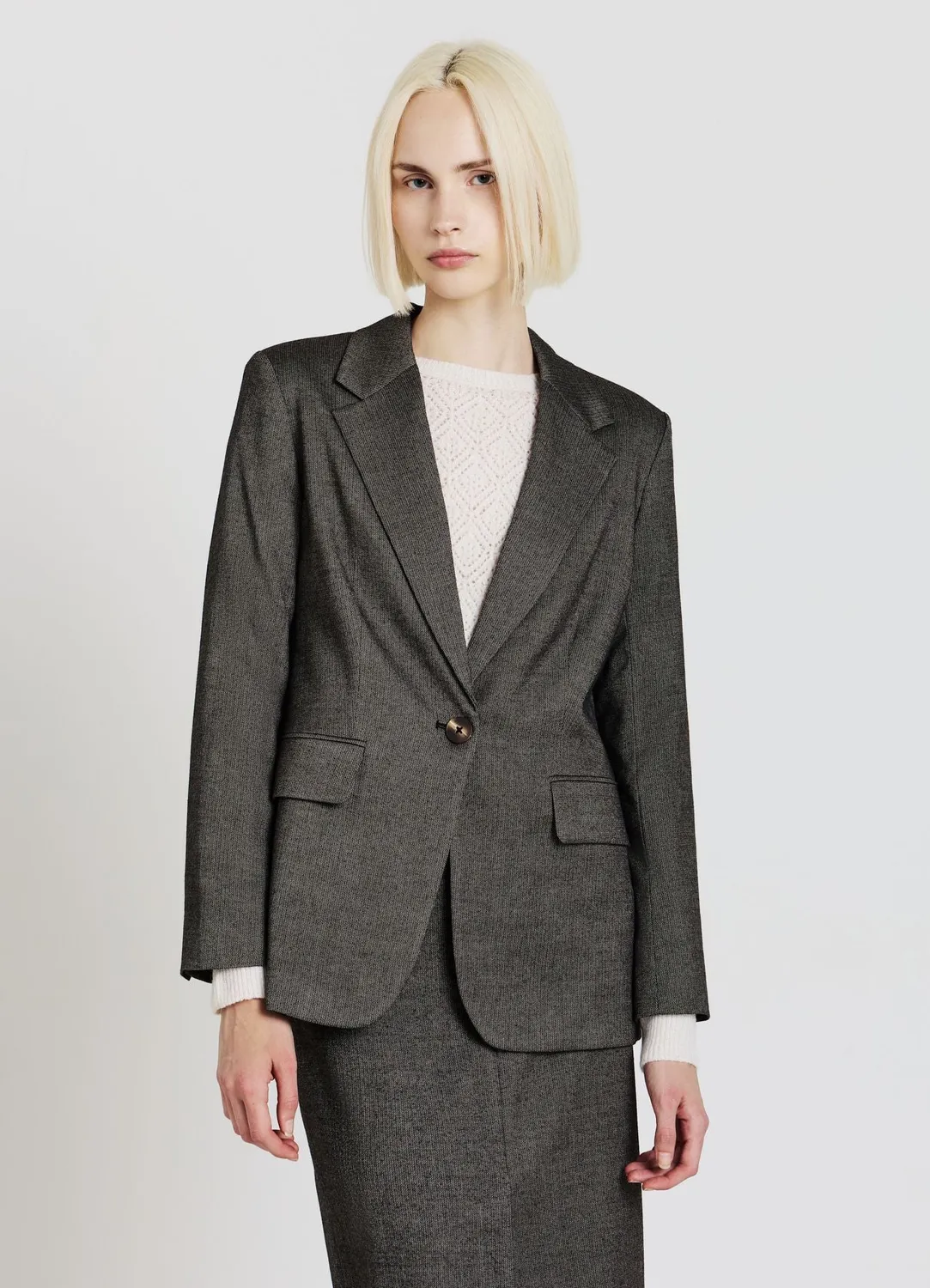 Calliope veste femme simple-boutonnage chevrons