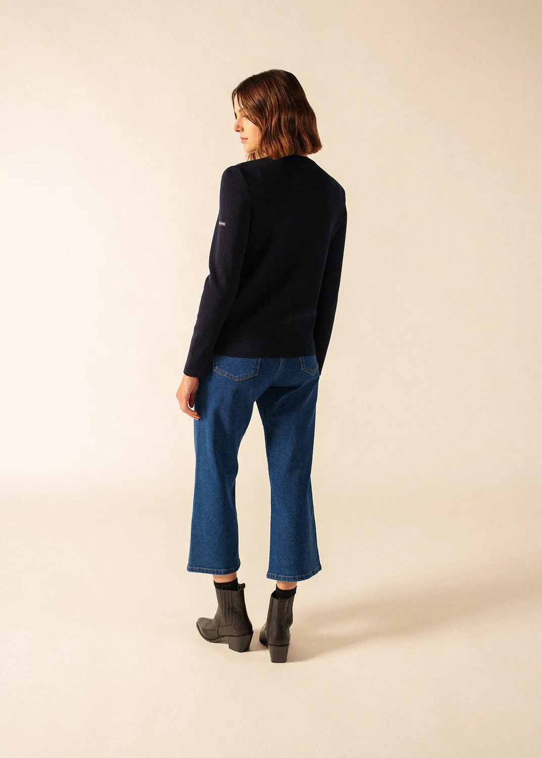 Saint James Molène pull navy laine col rond