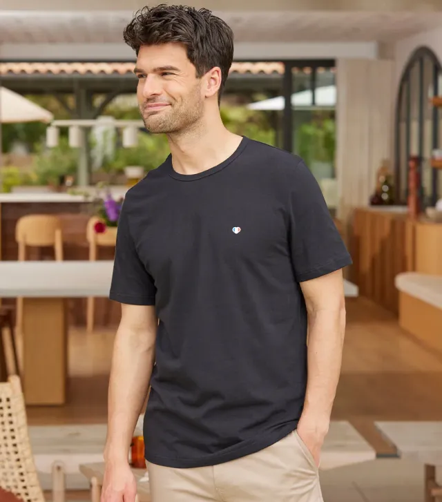 Cocorico Iconique t-shirt homme noir coton coupe droite