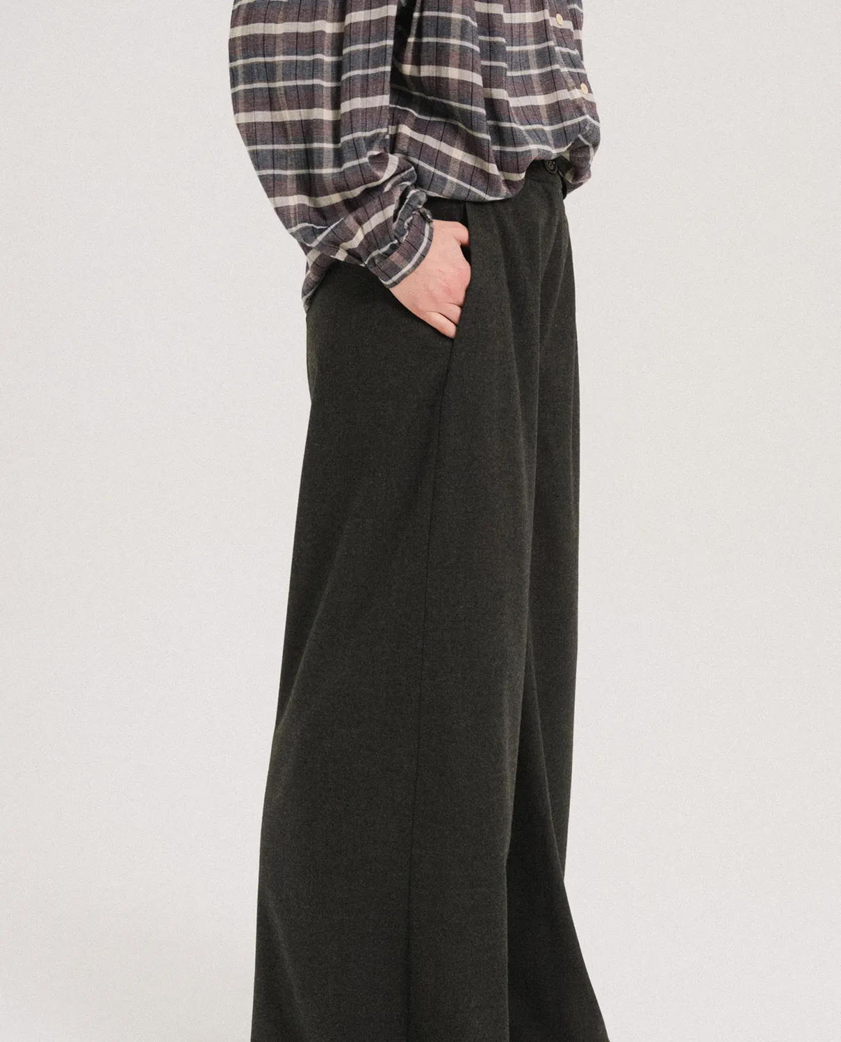 Tinsels Ejaz pantalon flanelle anthracite
