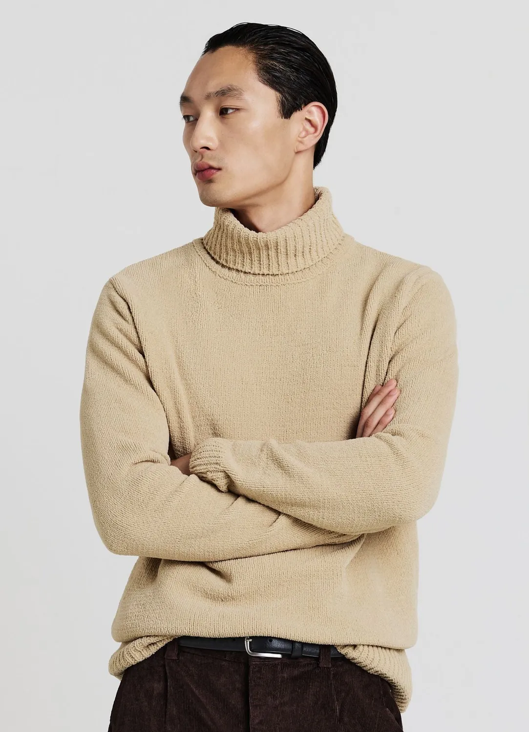 Calliope pull col roulé homme chenille uni regular