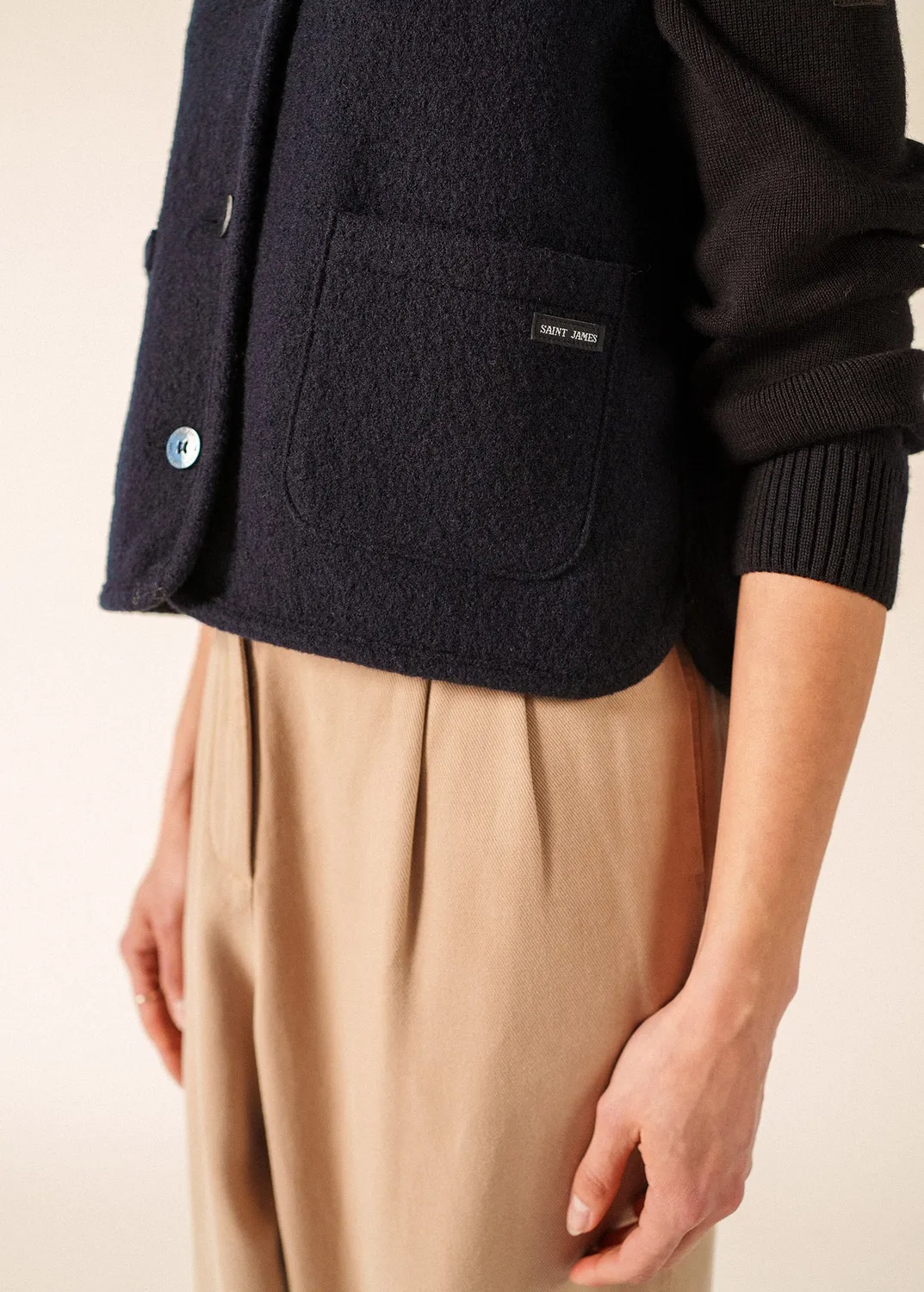 Saint James Jura veste sans manche navy laine