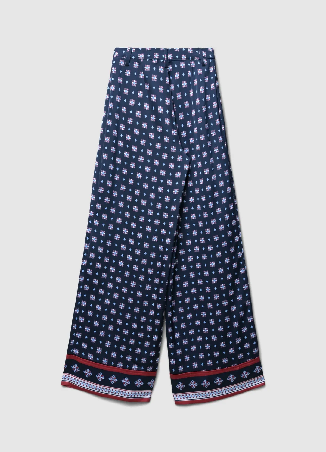 Calliope pantalon palazzo satiné imprimé femme bureau