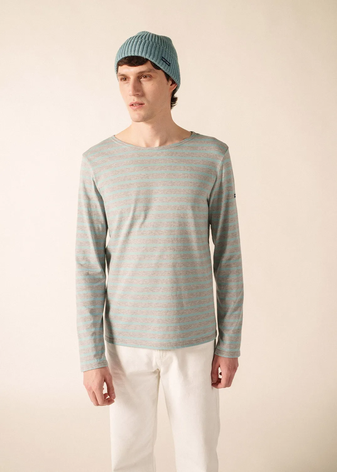 Saint James Canot bonnet céleste clair 100% laine