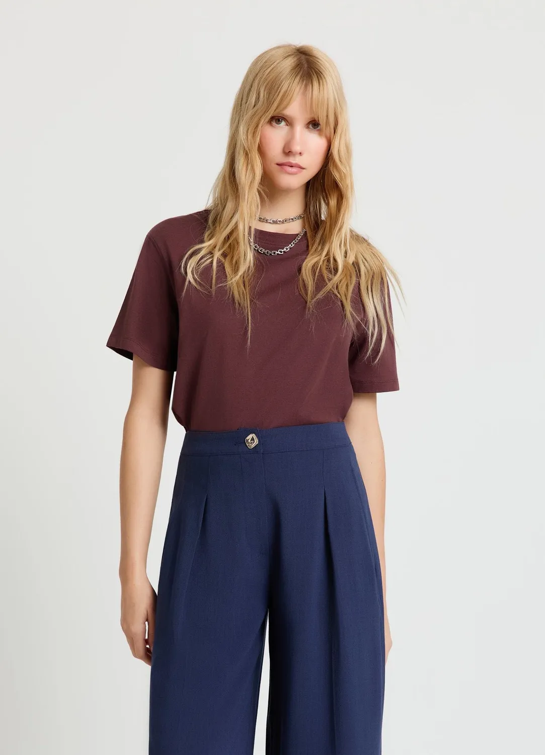 Calliope T-shirt col rond uni femme coton regular