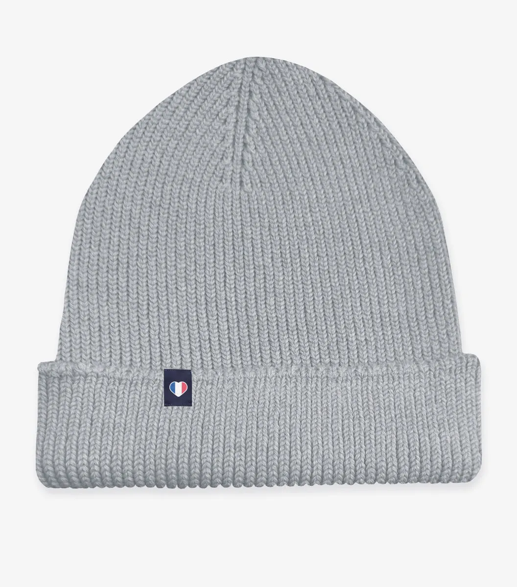 Cocorico bonnet homme gris mérinos taille unique